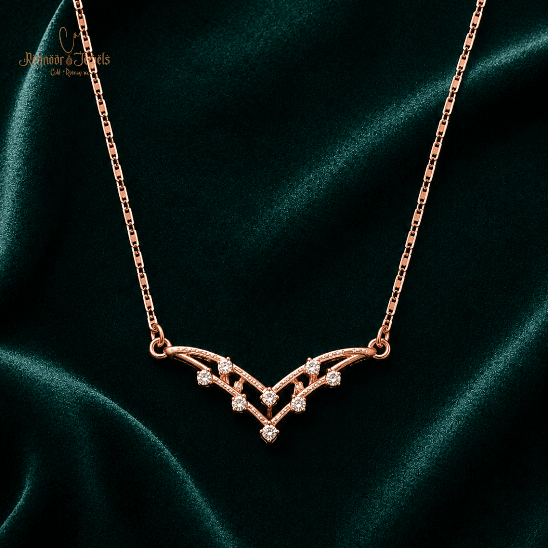 Chevron Rose Gold Plated Pendant - view 1