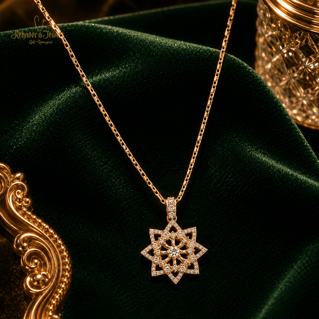 Starburst Rose Gold Plated Pendant - view 1
