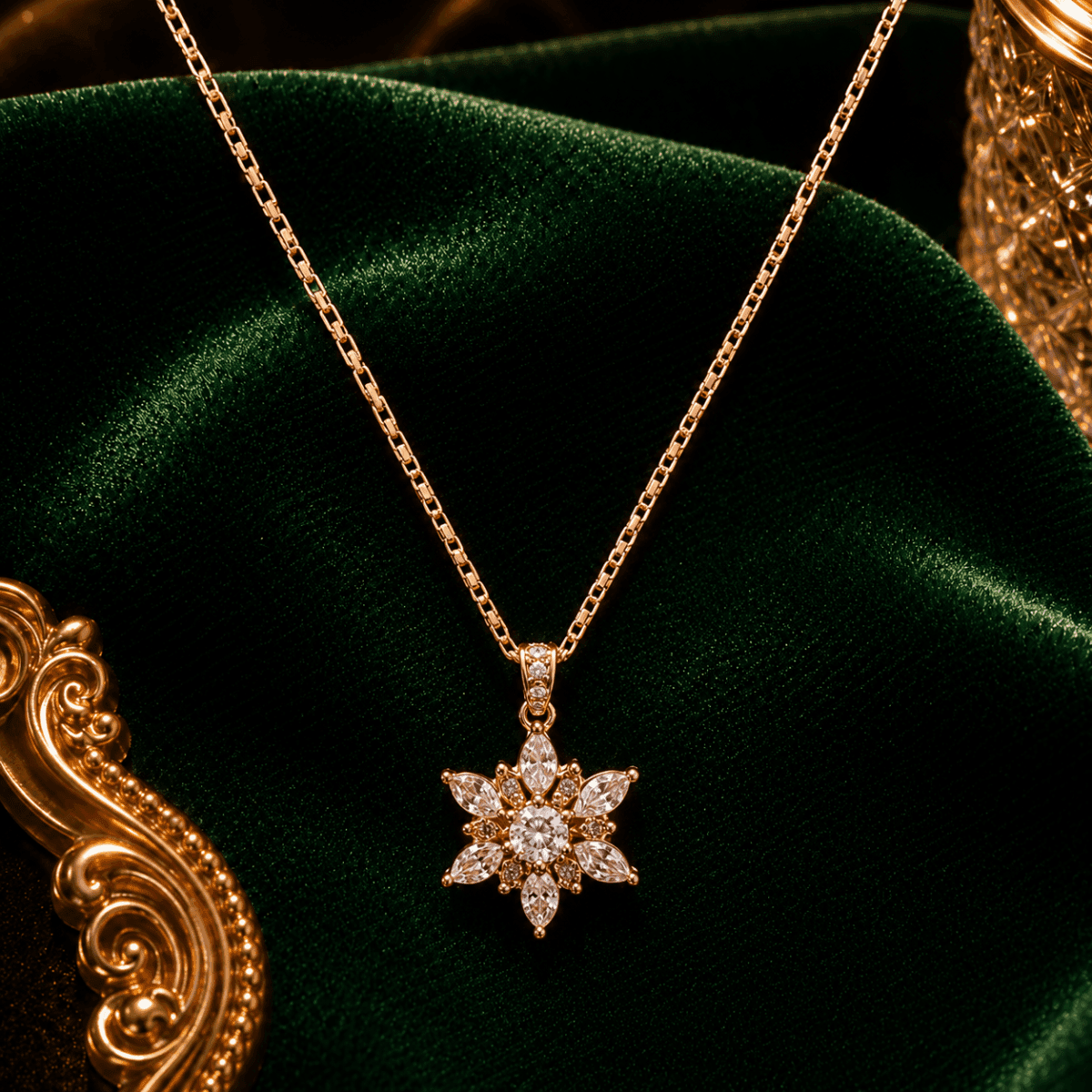 Snowflake Rose Gold Pendant - view 1