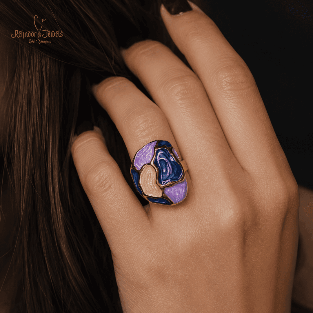 Abstract Nebula Cocktail Ring - view 2
