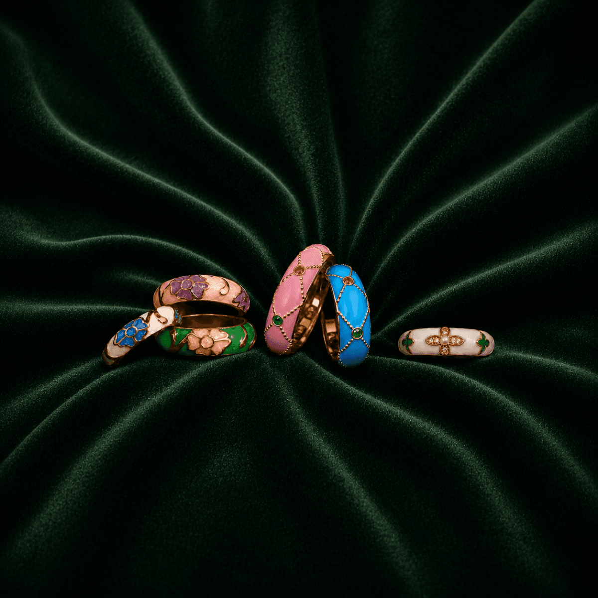 Floral Gold Plated Ring Combo Set (Pack of 6) - view 7