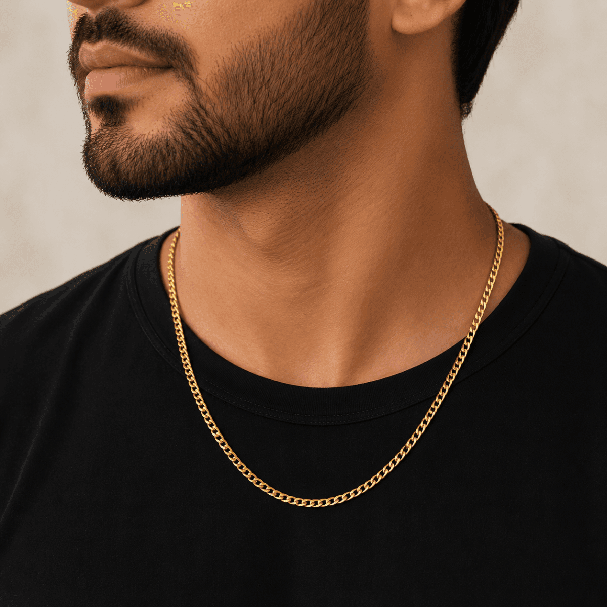 Golden Grace Flat Curb Gold Plated Chain - view 2