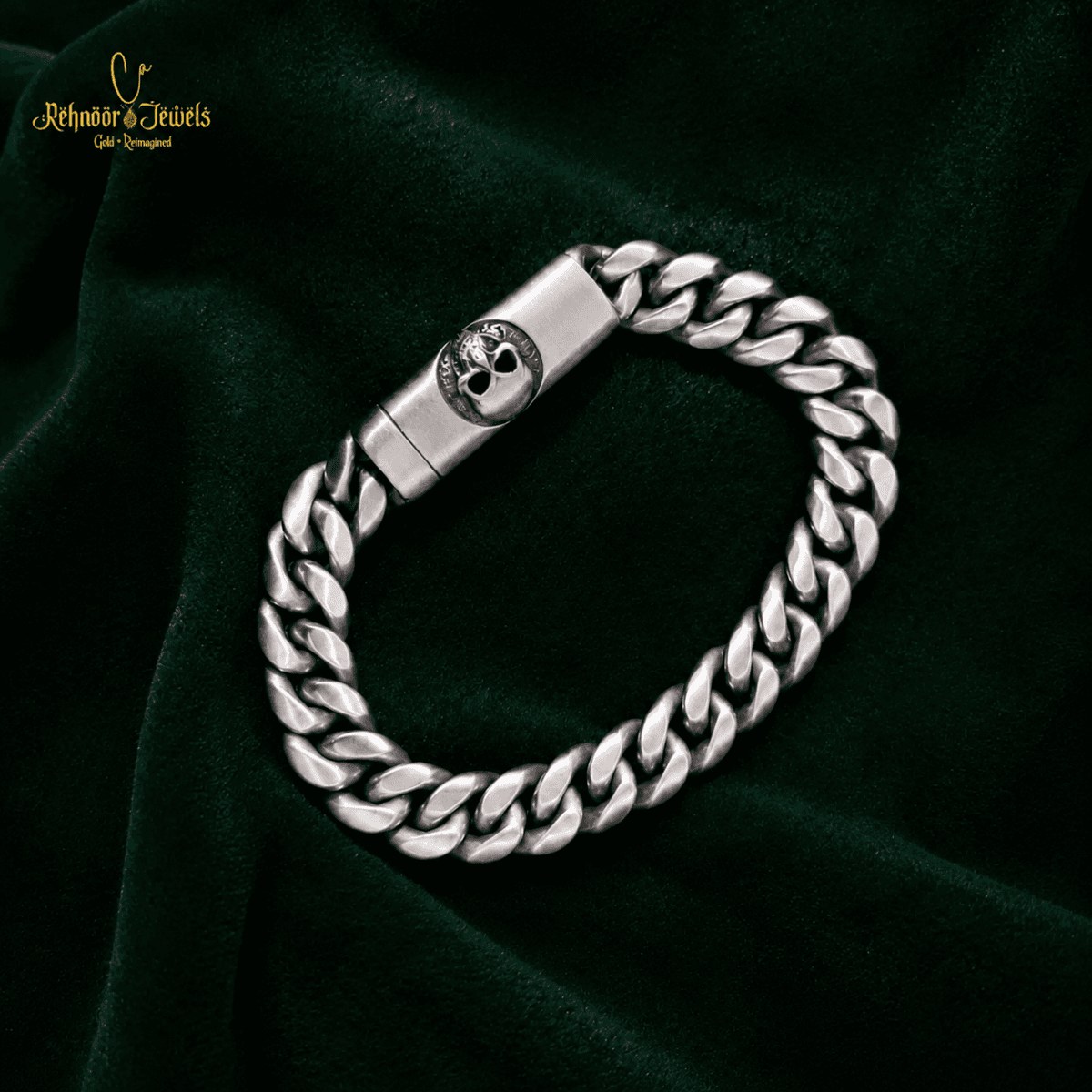Antique Skull Cuban Link Bracelet - view 1