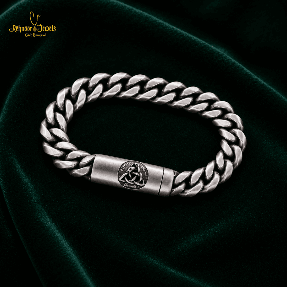 Triquetra Link Matte Silver Bracelet - view 1