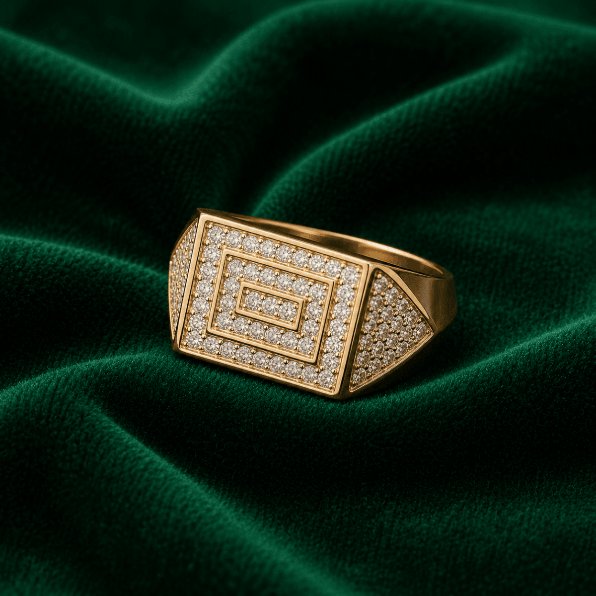 The CZ Imperial Gold Plated Signet - view 2