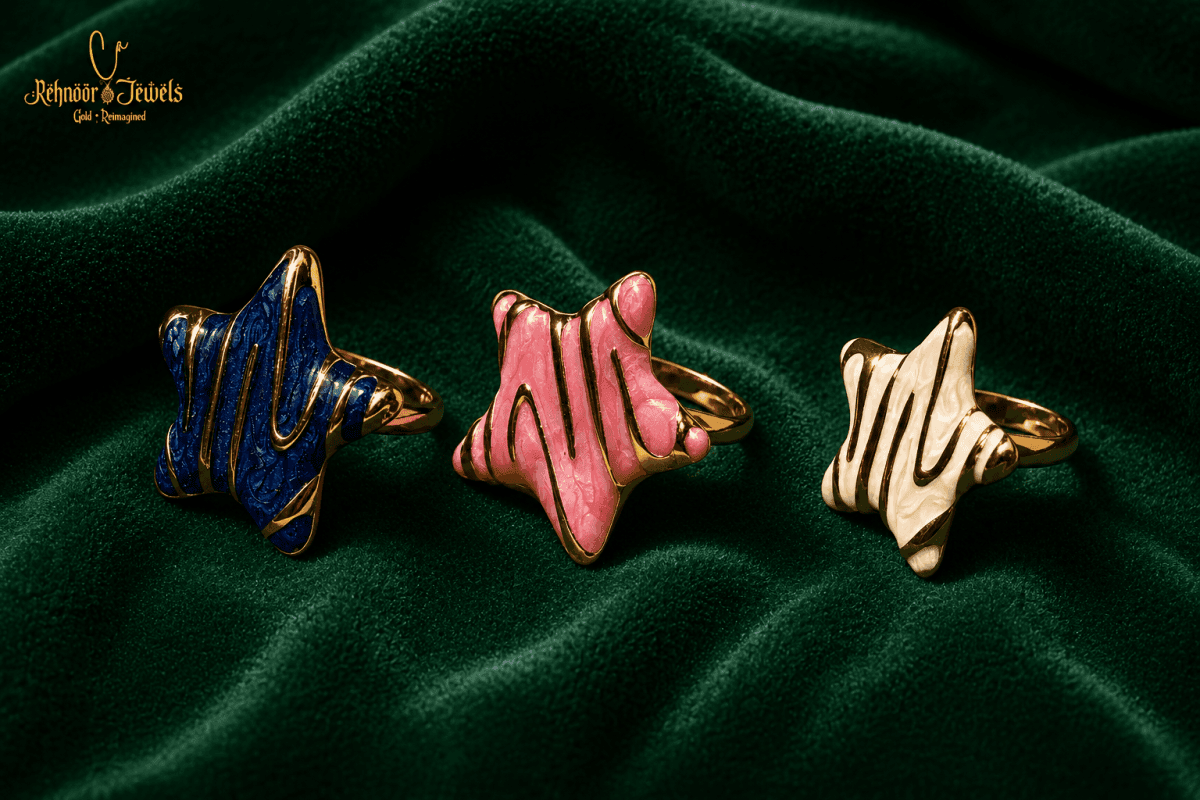 Ripple Star Gold Plated Ring - view 1
