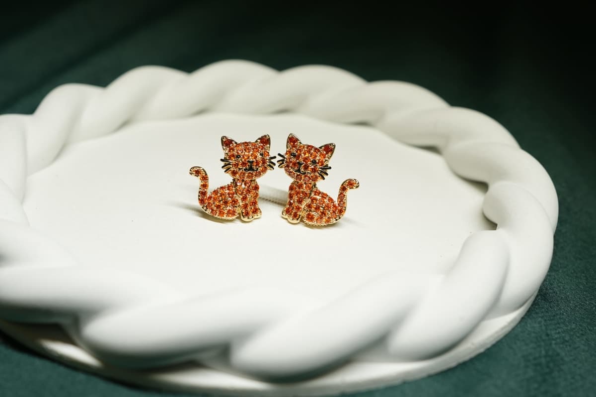 Amber Kitty Earrings - view 3
