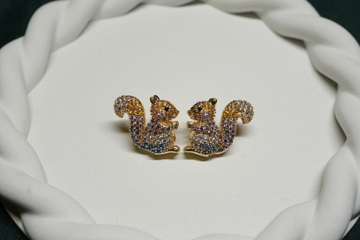 Enchanted Squirrel Gemstone Earrings - view 2