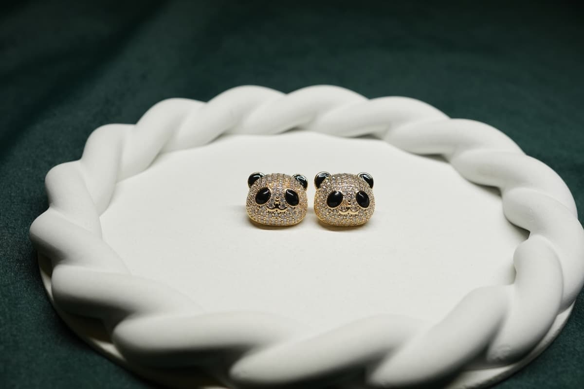 Panda Crystal Stud Earrings - view 1