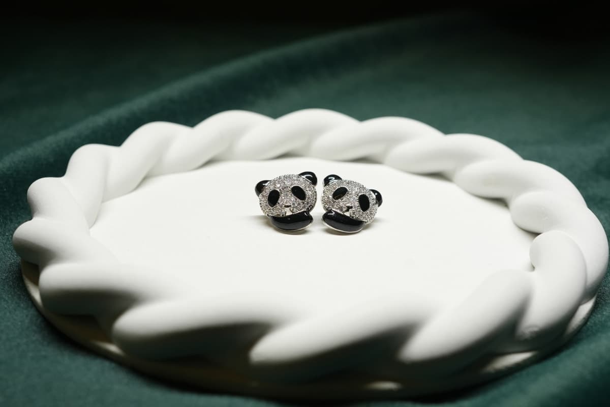 Panda Luxe Crystal Stud Earrings - view 1