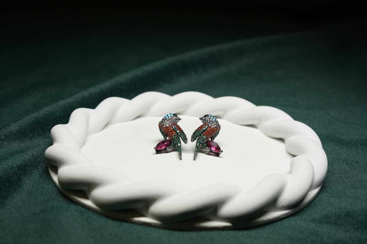 Enchanted Rainbow Parrot Earrings - view 1