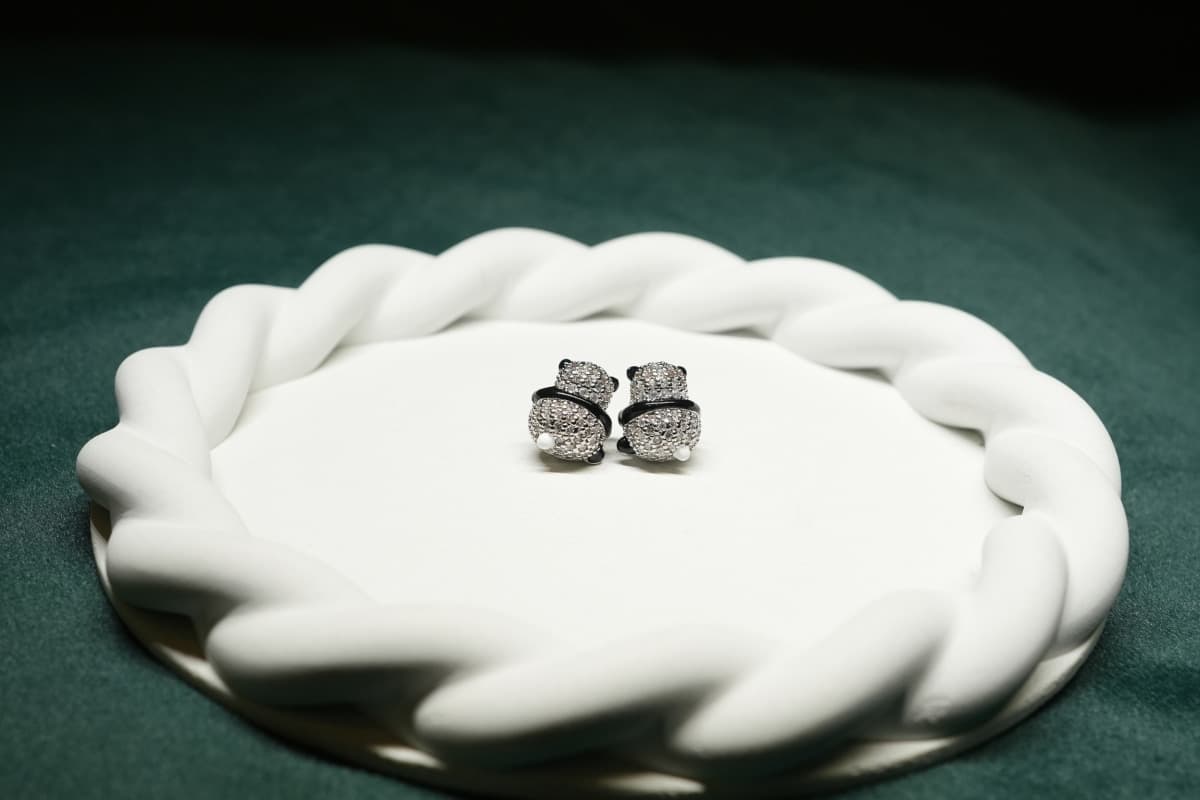 Midnight Panda Sparkle Earrings - view 1