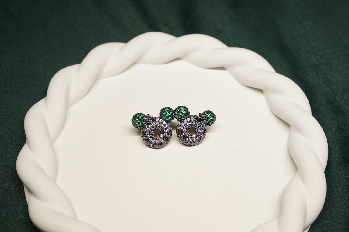 Emerald Bear Earrings - view 1