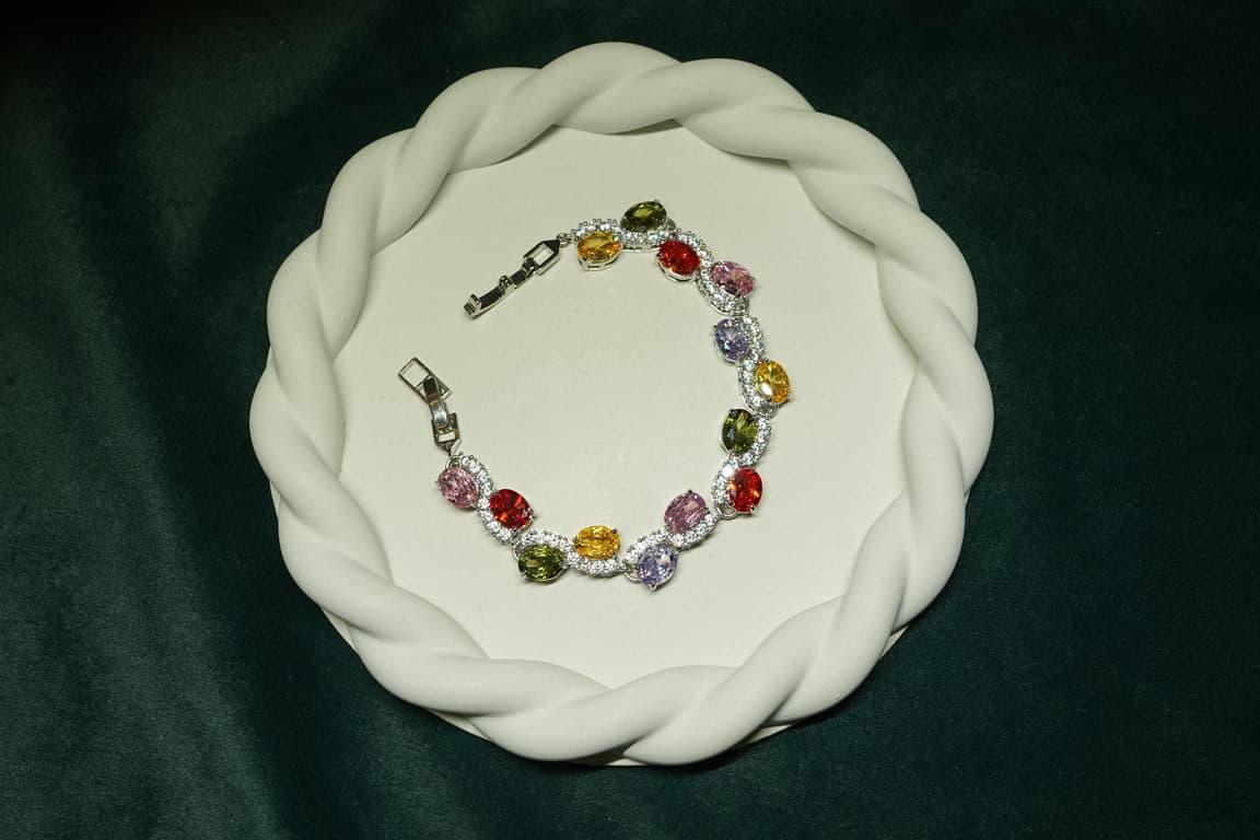 Rainbow Halo Tennis Bracelet - view 2