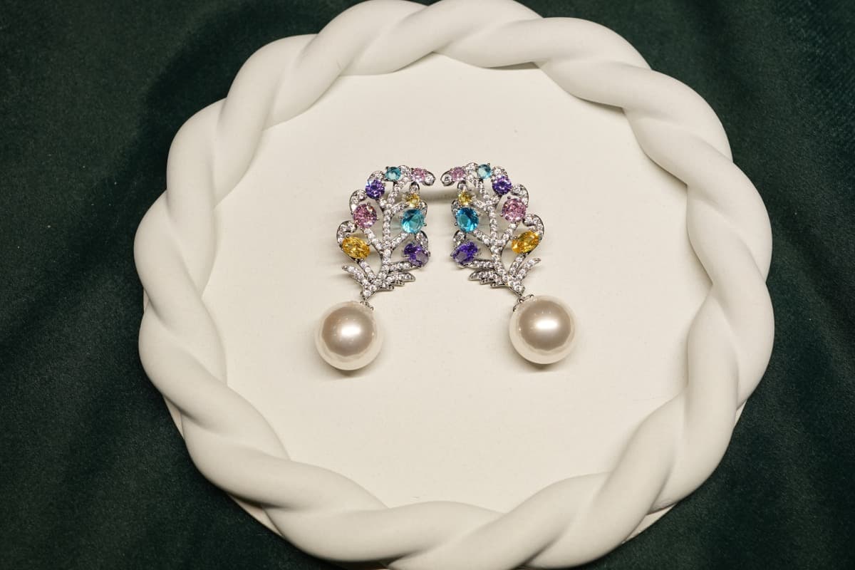 Blossom Pearl Drop Earrings - view 1