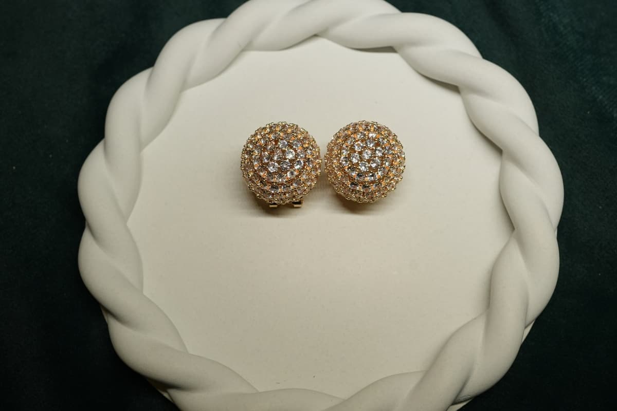 Celestia Gold Crystal Drop Earrings - view 1