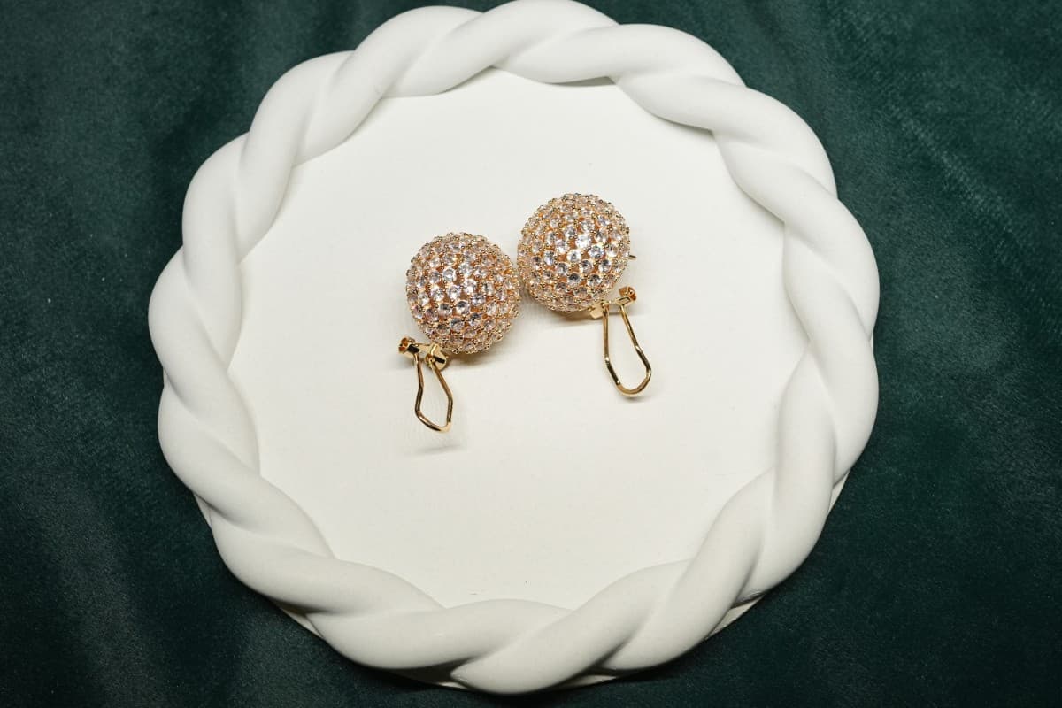 Celestia Gold Crystal Drop Earrings - view 2