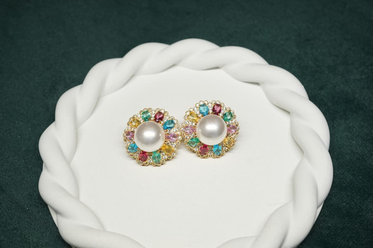 Elysian Pearl Bloom Earrings - view 1