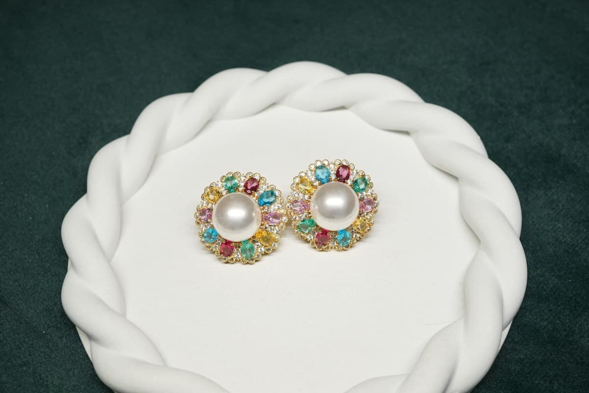 Elysian Pearl Bloom Earrings - view 2
