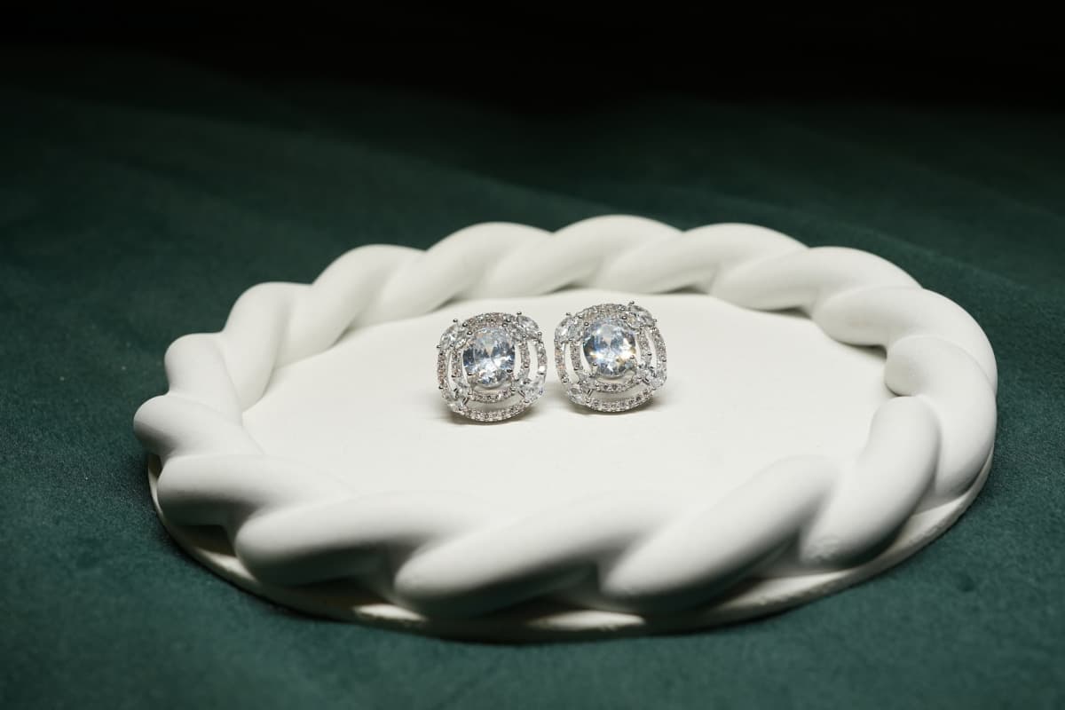 Élan Crystal Halo Stud Earrings - view 1