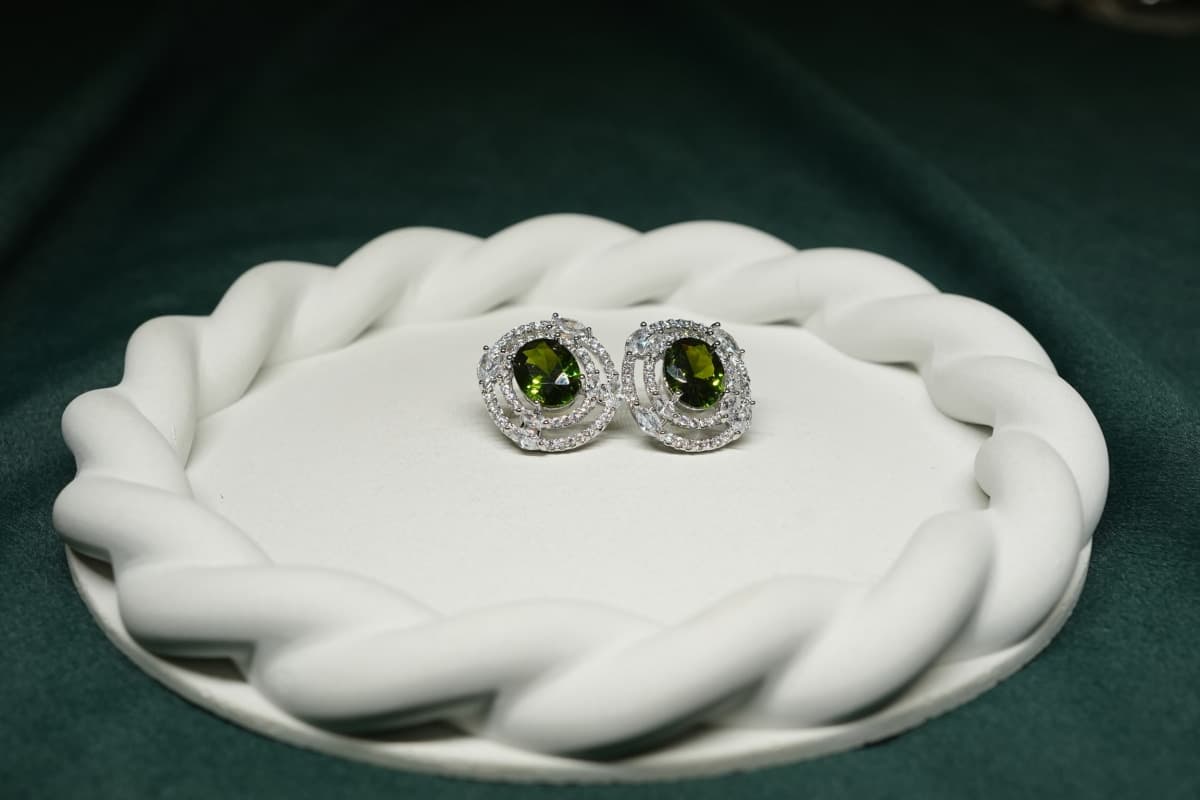 Emerald Orbit Stud Earrings - view 1