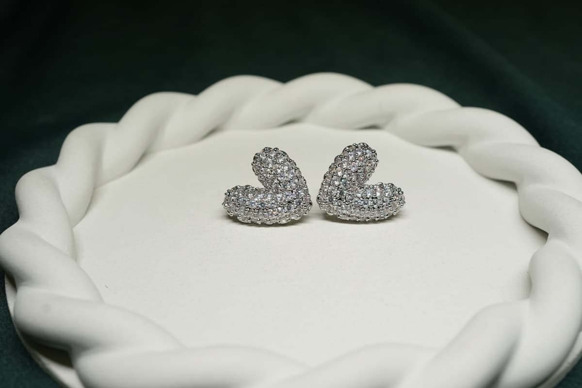 Celeste Crystal Heart Earrings - view 1