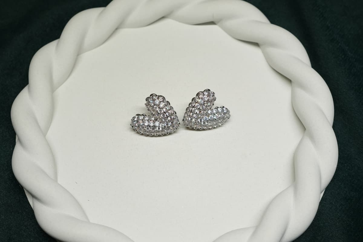Celeste Crystal Heart Earrings - view 2