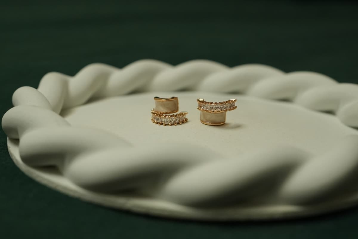 Pearl Arc Cuff Earrings - view 1