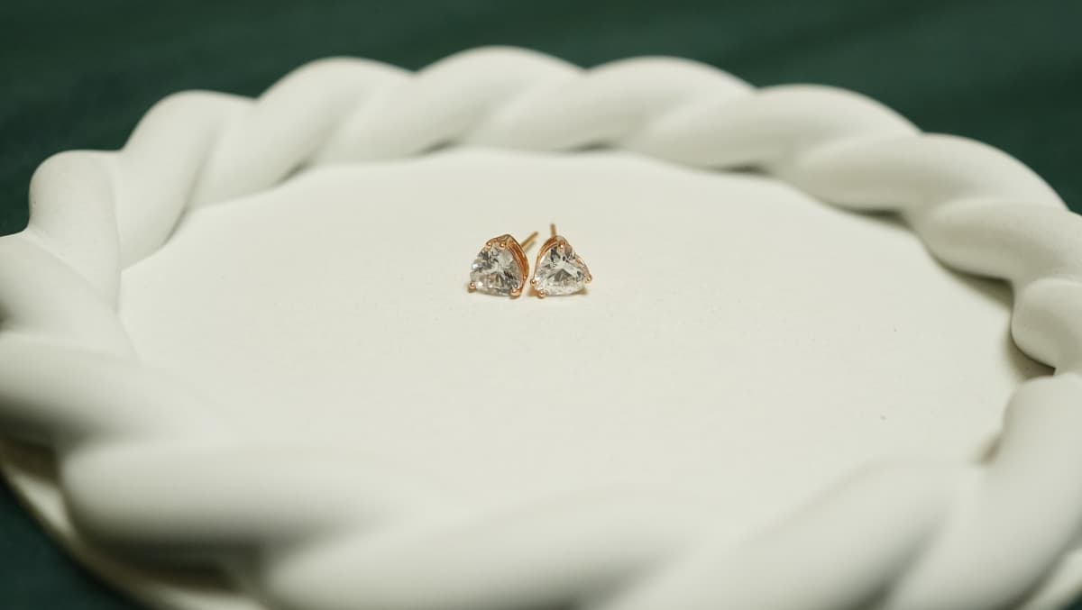 Celeste Crystal Heart Studs - view 1