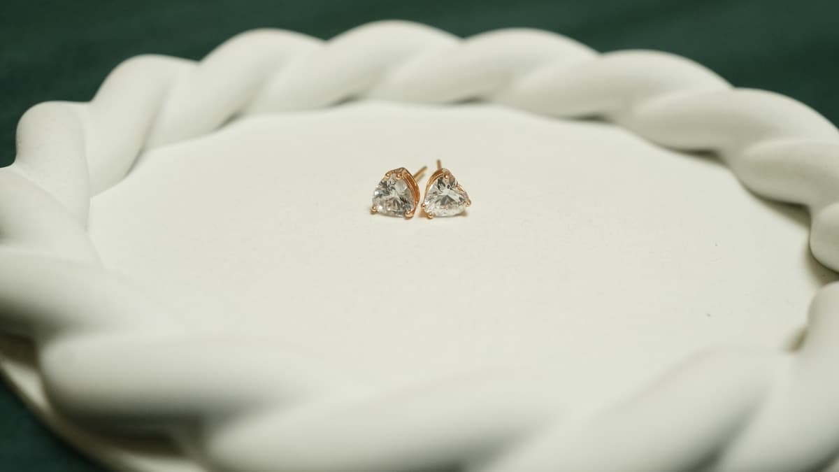 Celeste Crystal Heart Studs - view 2