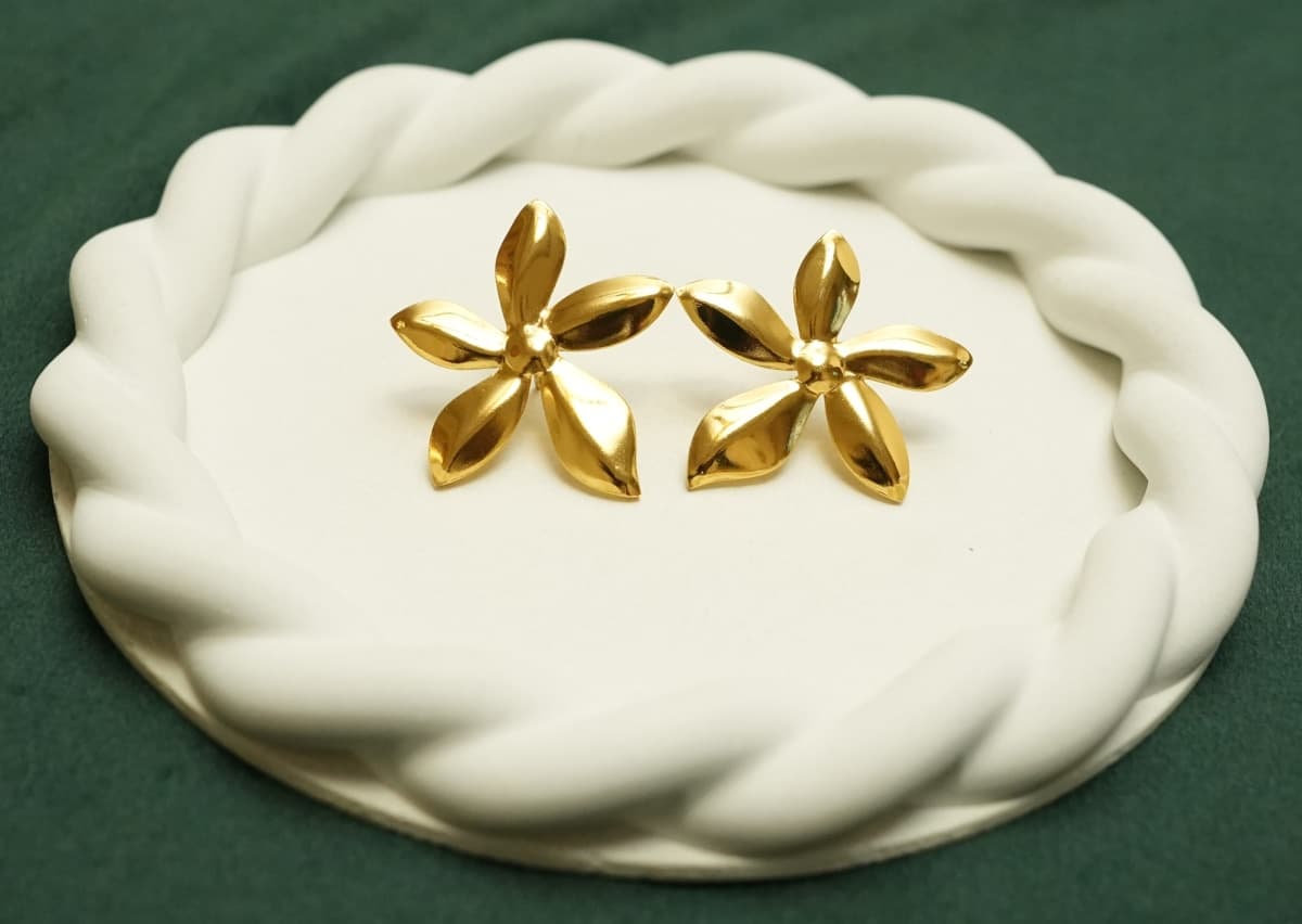 Golden Flora Petal Studs - view 1