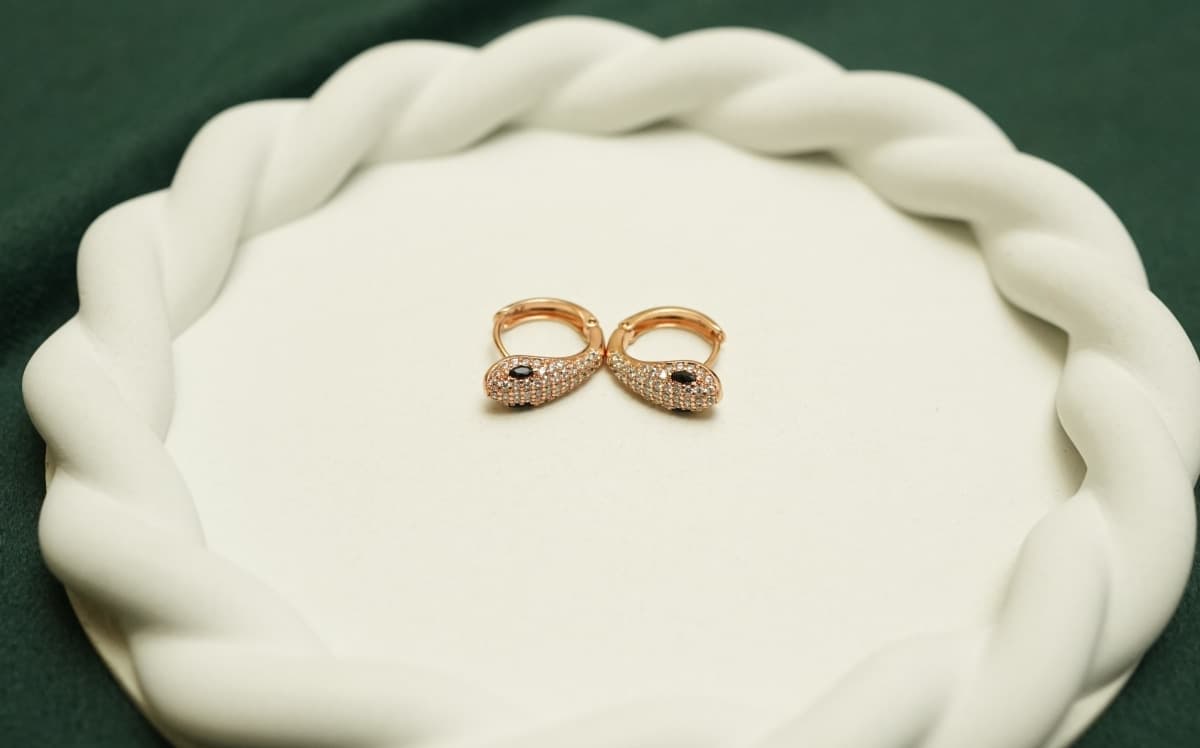 Serpent Luxe Huggie Earrings - view 1