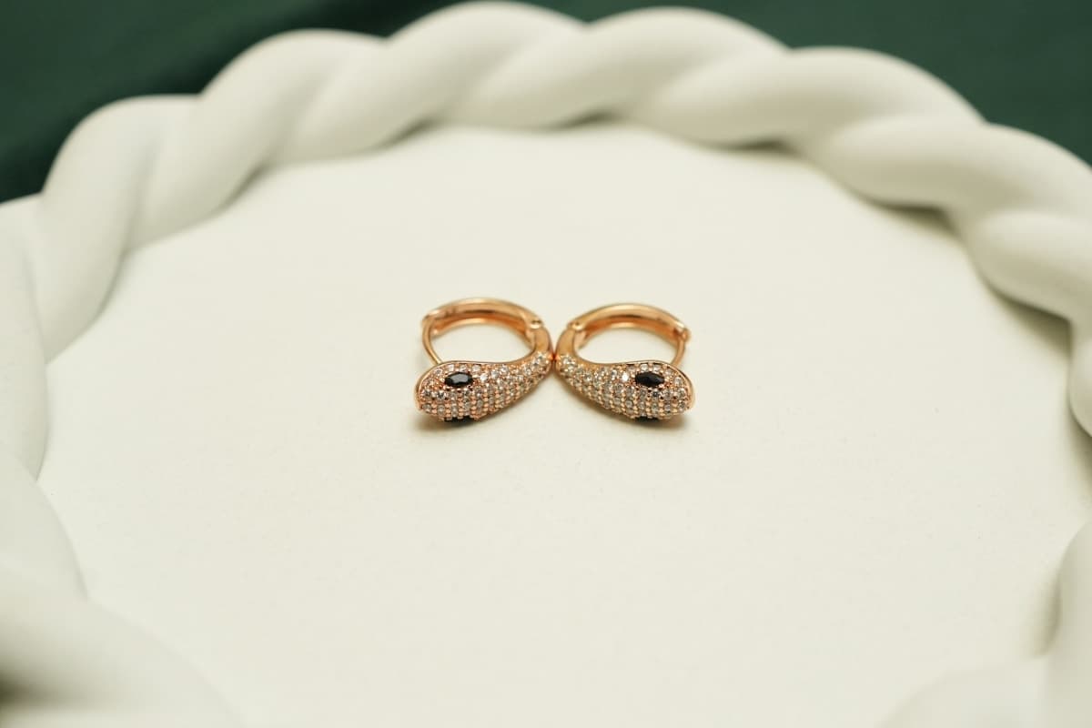 Serpent Luxe Huggie Earrings - view 2