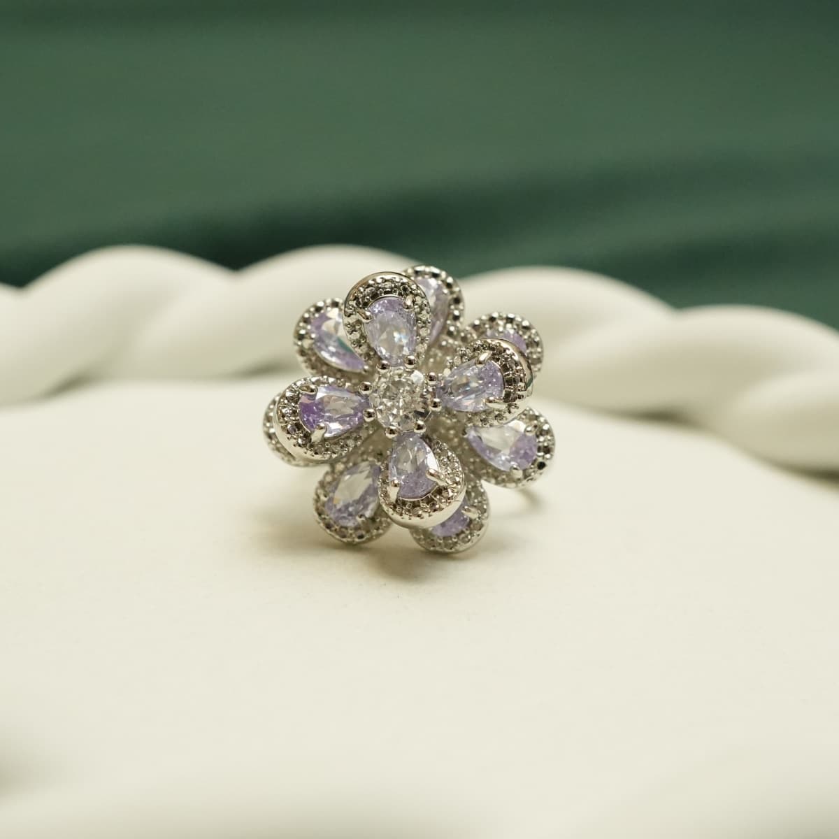 Lavender Bloom Halo Ring - view 1