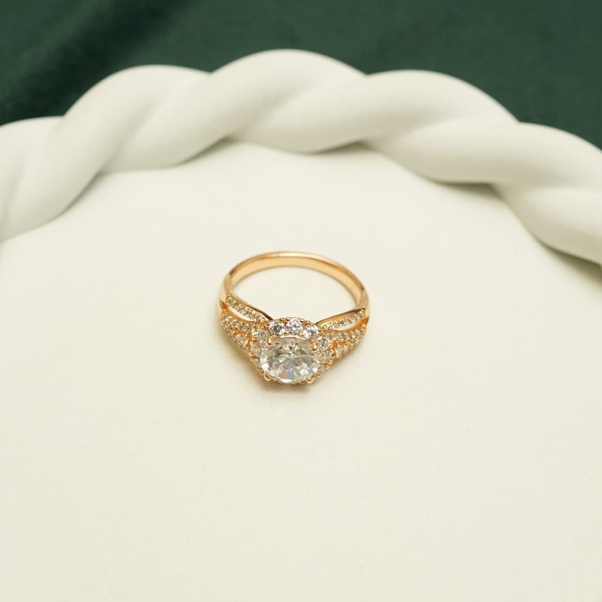 Celestia Halo Rose Gold Ring - view 1