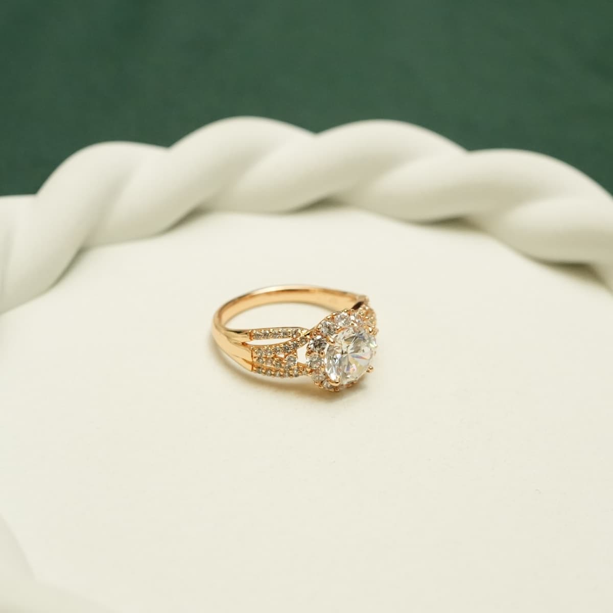 Celestia Halo Rose Gold Ring - view 2