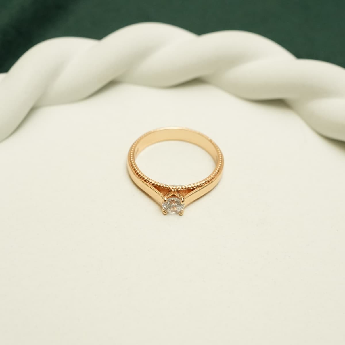 Celestia Solitaire Gold Ring - view 1