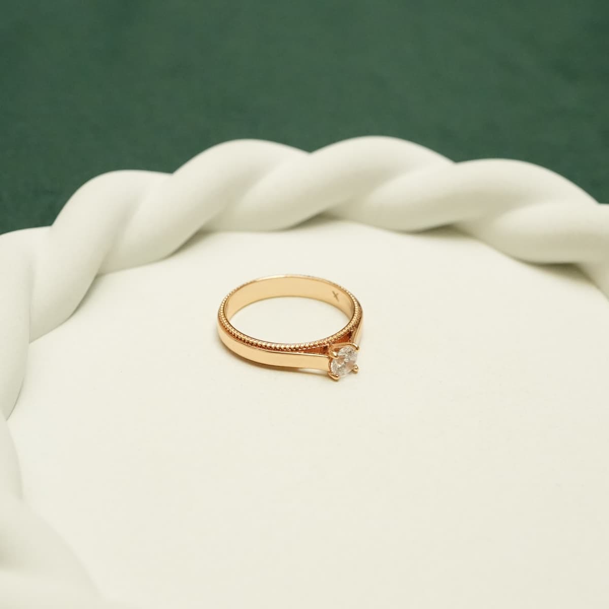 Celestia Solitaire Gold Ring - view 2