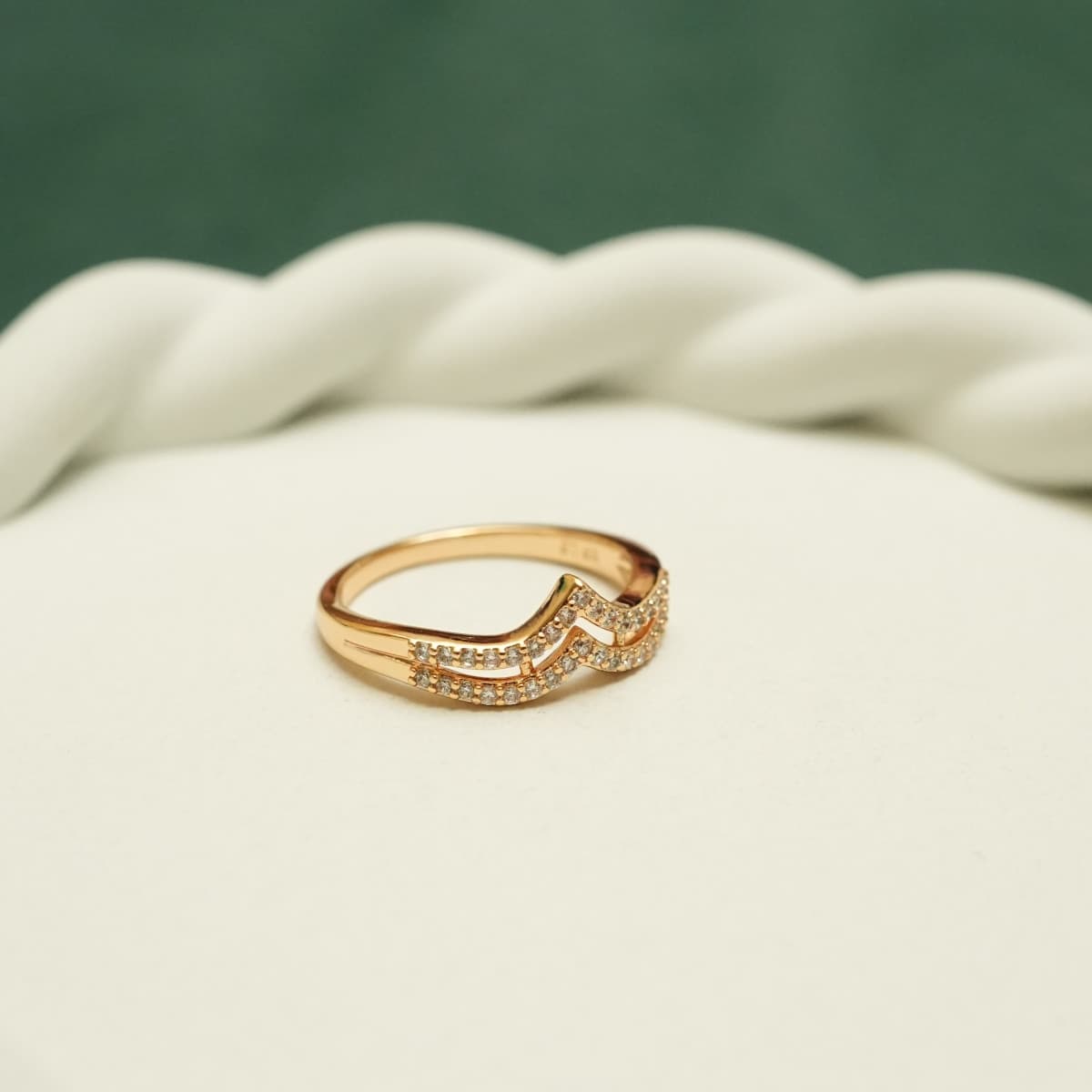 Seraphina V-Curve Crystal Ring - view 2