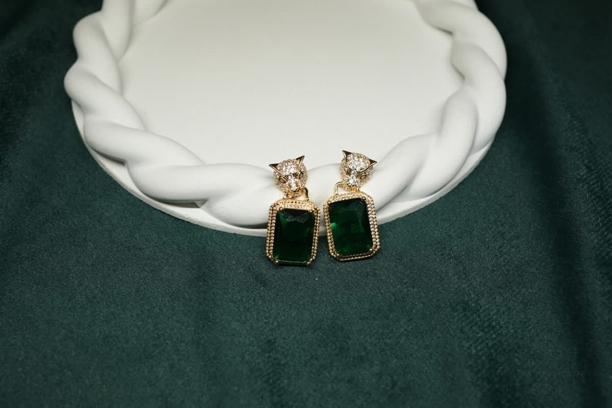 Royale Emerald Drop Earrings - view 2
