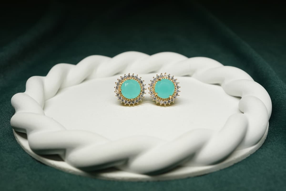 Aurora Halo Stud Earrings - view 2