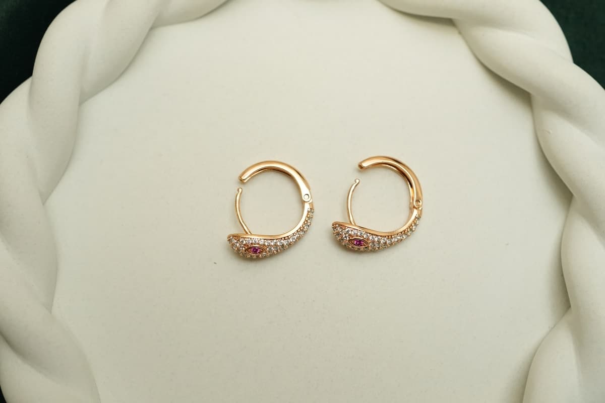 Serpent Luxe Huggie Earrings - view 5