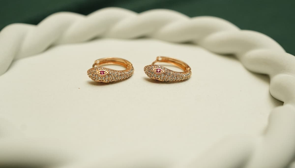 Serpent Luxe Huggie Earrings - view 4