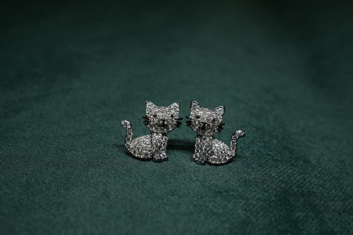 Amber Kitty Earrings - view 3