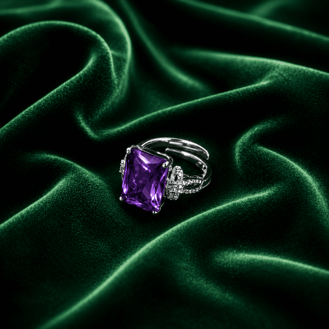 Majestic Aura Statement Purple Ring - view 1