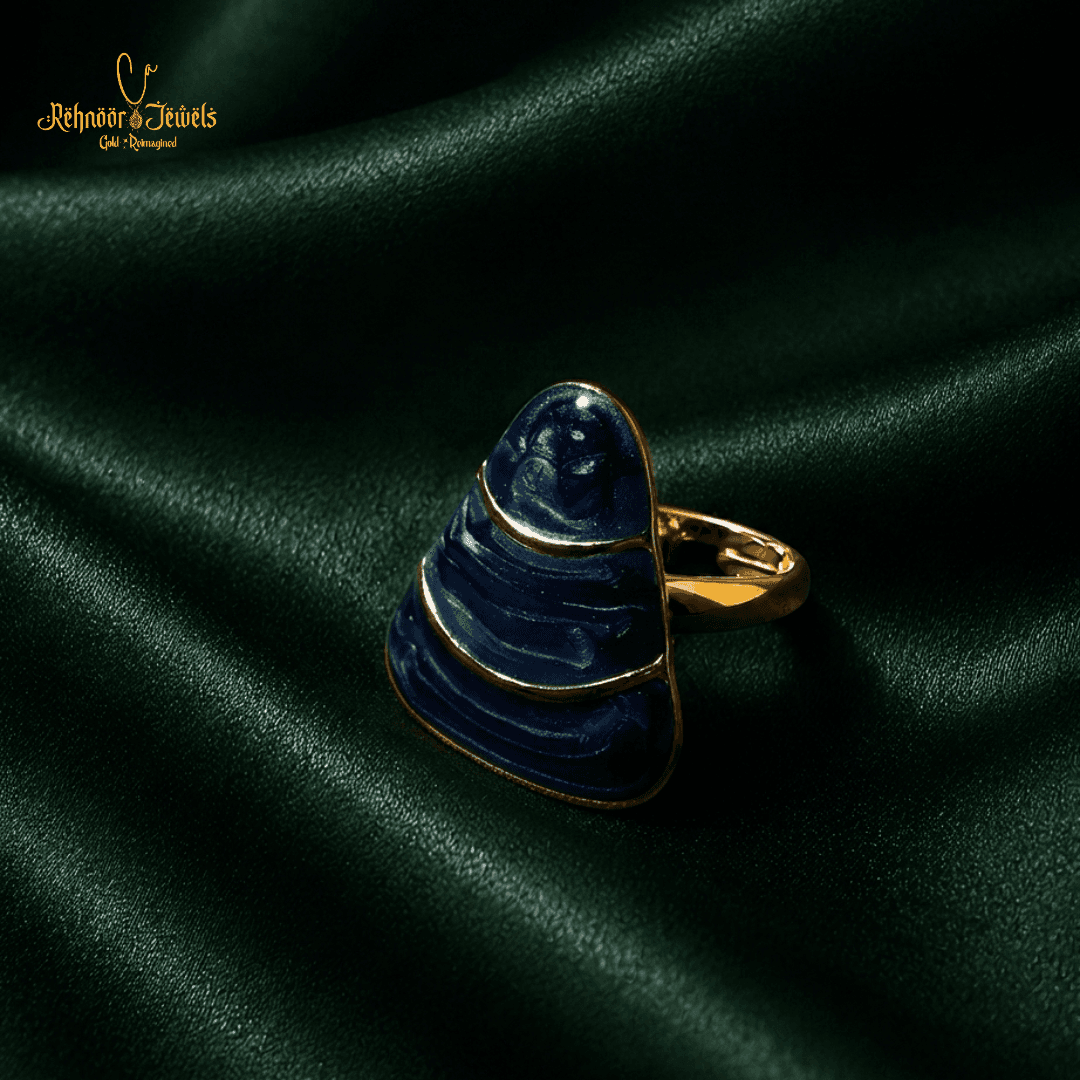Tiered Triangle Gold Plated Ring - view 2