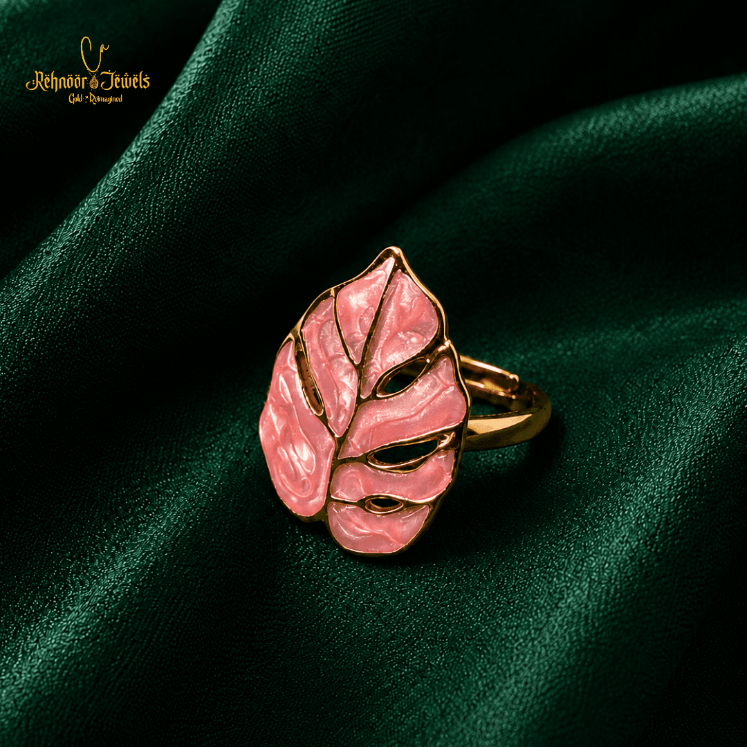 Gilded Heart Cluster Enamel Cocktail Ring - view 3
