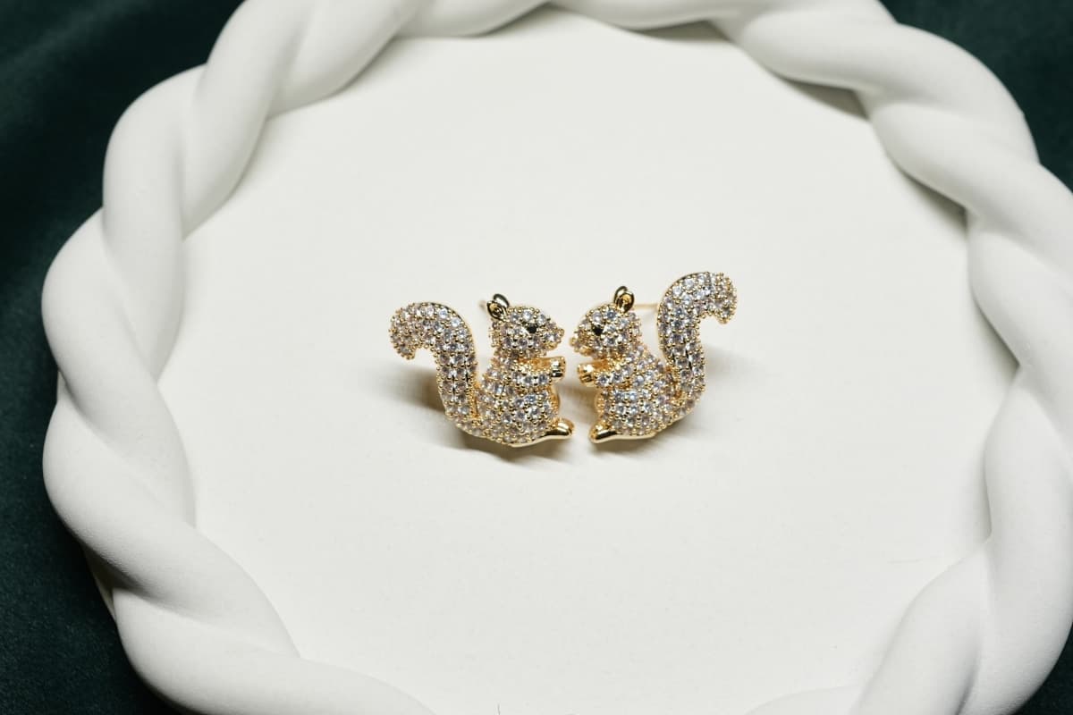 Enchanted Squirrel Gemstone Earrings - view 4