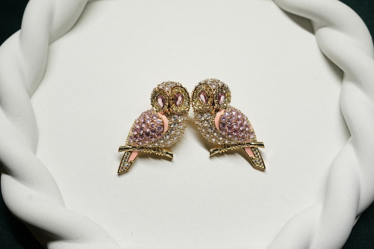 Ruby Lovebird Crystal Earrings - view 2