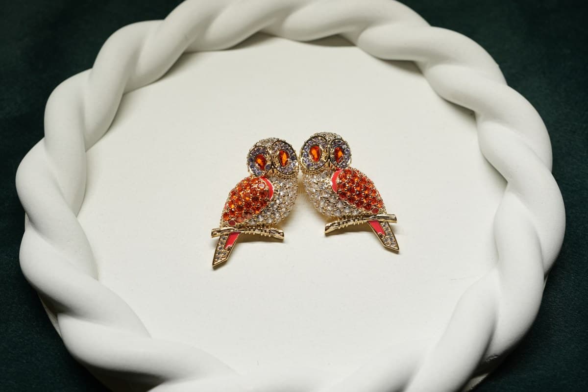 Ruby Lovebird Crystal Earrings - view 3